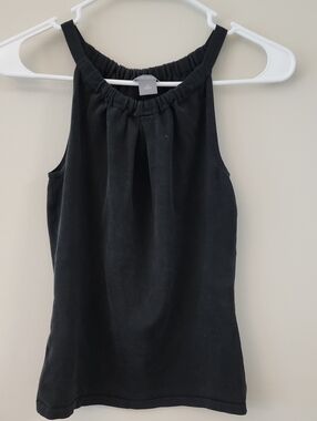 Ann‎ Taylor Size XS Black Sleeveless Halter Tank with Gathered Neck